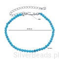 Rozmiar srebrnej bransoletki modułowej niebieskie kryształy