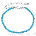 Srebrna bransoletka niebieskie kryształy srebro 925