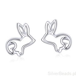 Srebrne kolczyki króliczki sztyfty srebro 925