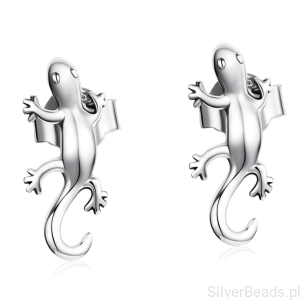 Jaszczurki srebrne kolczyki sztyfty srebro 925