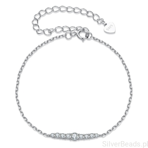 Srebrna elegancka bransoletka z Moissanitami srebro 925