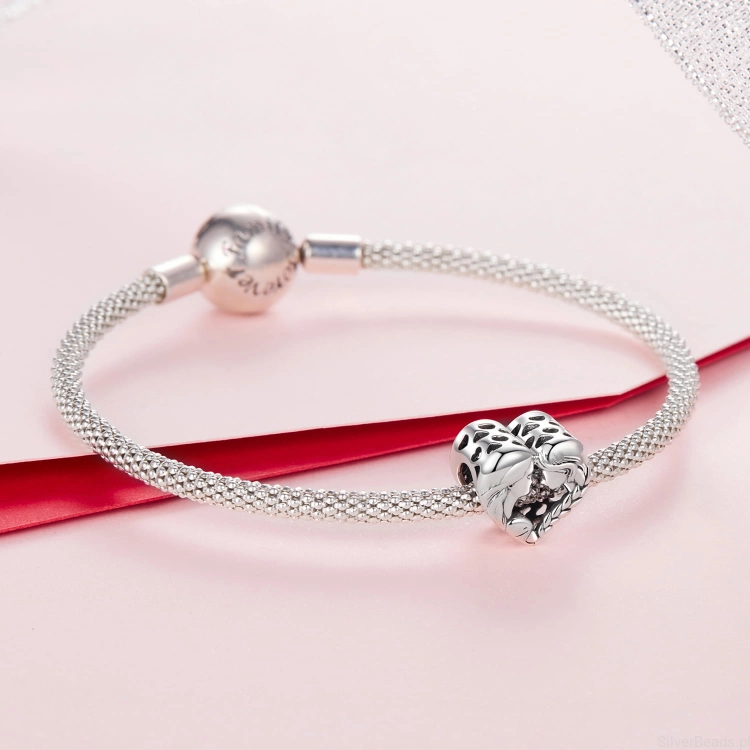srebrny charms próba 925 serduszko z siostrami