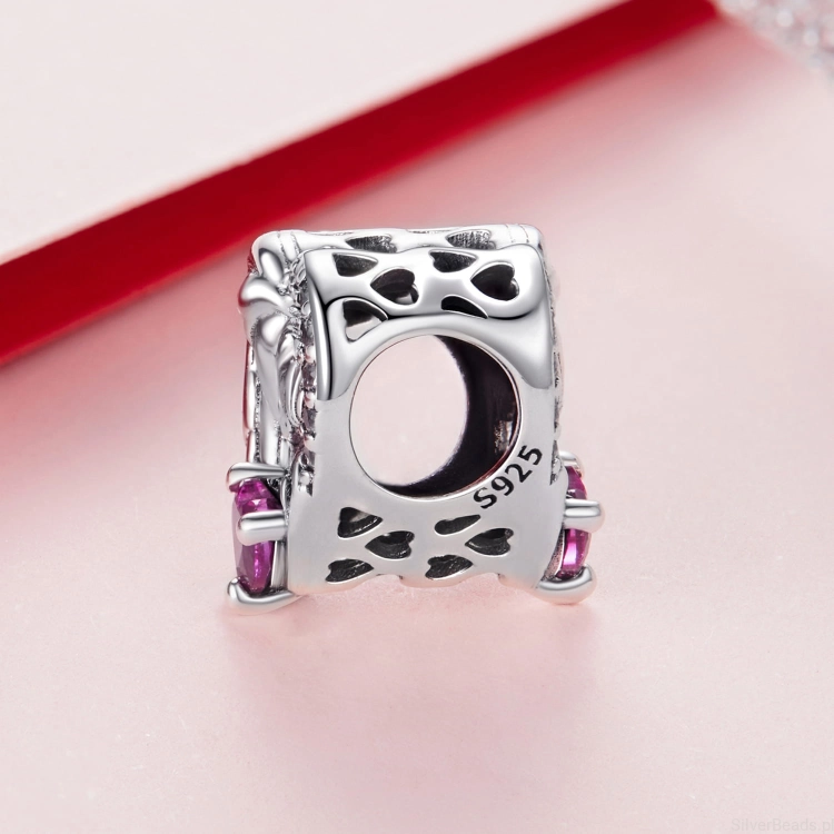 Charms srebro 925 serduszko z mamą i dzieckiem  koralik do bransoletki modułowej charms