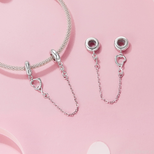 Charms ze srebra próby 925 serce i znak nieskończoności