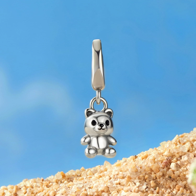 Charms srebro 925 mały miś koralik do bransoletki modułowej charms