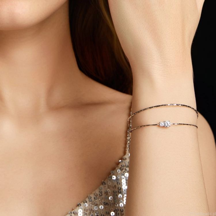 elegancki zestaw bransoletek ze srebra