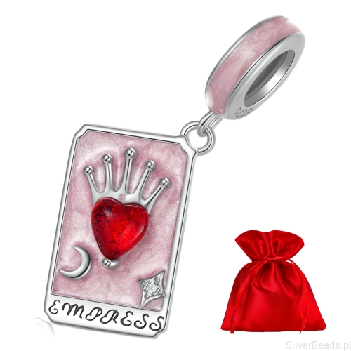 Elegancki satynowy woreczek gratis do każdego zamówienia koralików charms Karta Tarota cesarzowa