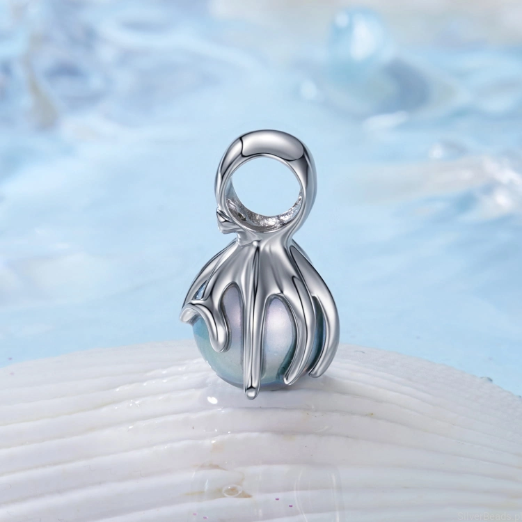 srebrny charms próba 925 ośmiornica