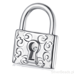 Srebrny charms kłódka beads srebro 925 koralik