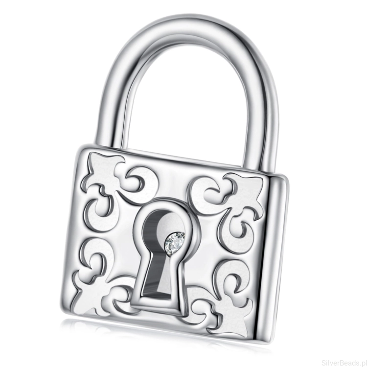 Srebrny charms kłódka beads srebro 925 koralik