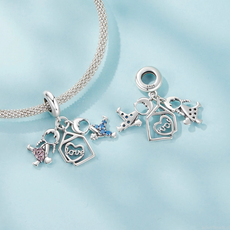 Charms ze srebra próby 925 chłopczyk i dziewczynka