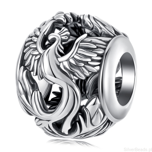 Srebrny charms feniks beads srebro 925 koralik