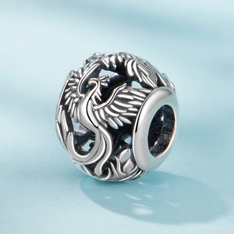 srebrny charms próba 925 feniks