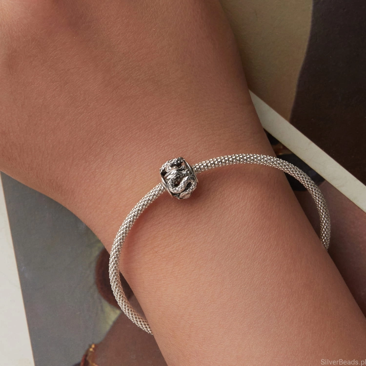 srebrny charms próba 925 smok