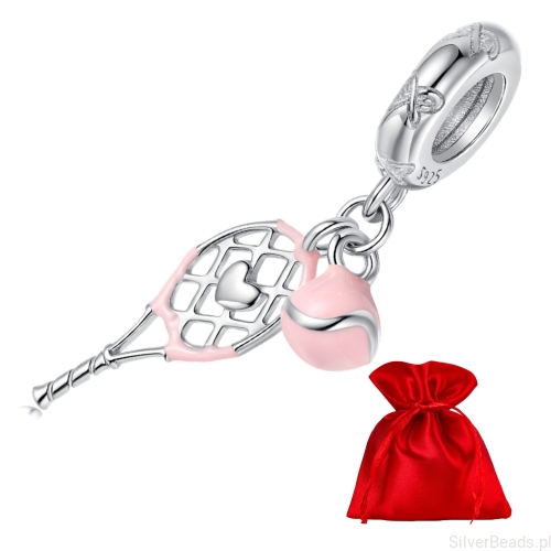 Elegancki satynowy woreczek gratis do każdego zamówienia koralików charms  rakieta do tenisa