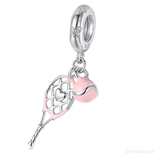 Charms ze srebra rakieta do tenisa srebro 925 zawieszka do bransoletki