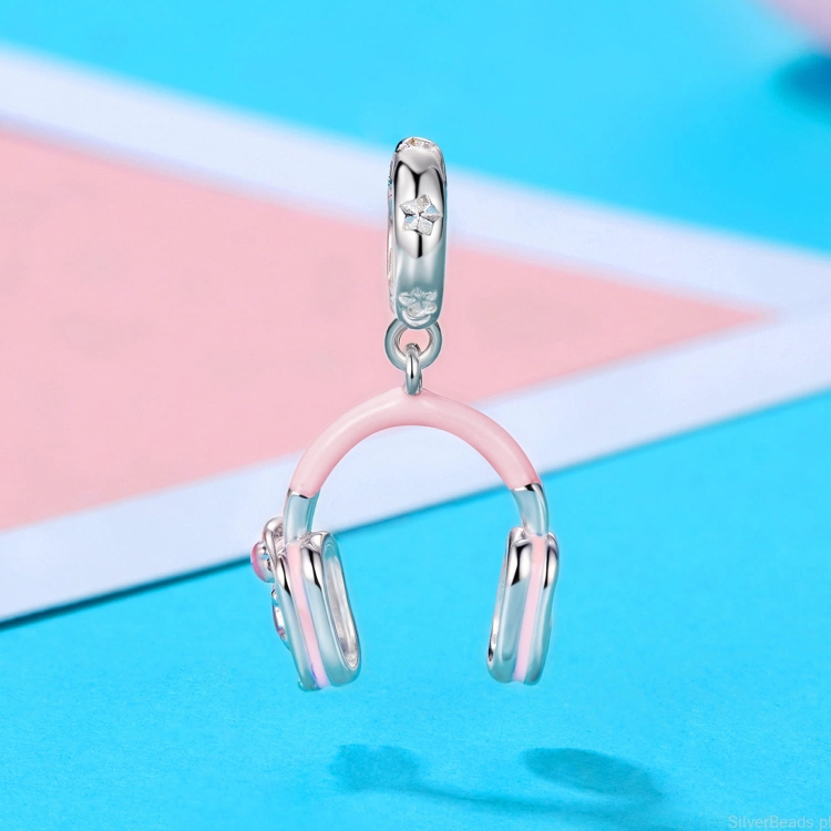 Charms srebro 925 koralik do bransoletki modułowej  słuchawki
