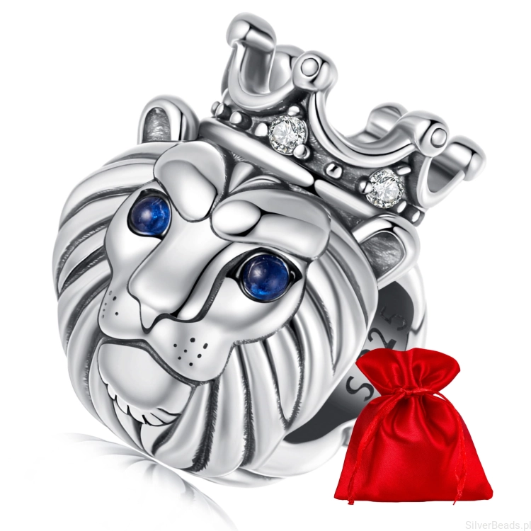Elegancki satynowy woreczek gratis do każdego zamówienia koralików charms lew z koroną