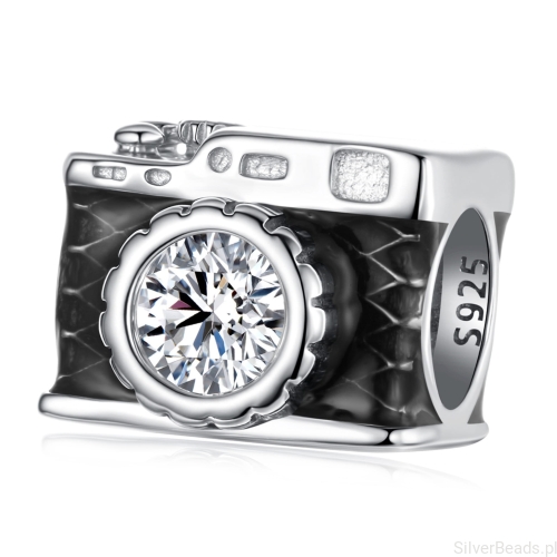 Srebrny charms aparat fotograficzny beads srebro 925 koralik