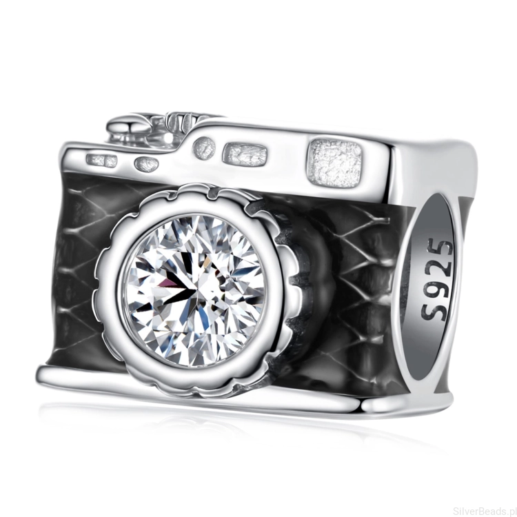 Srebrny charms aparat fotograficzny beads srebro 925 koralik