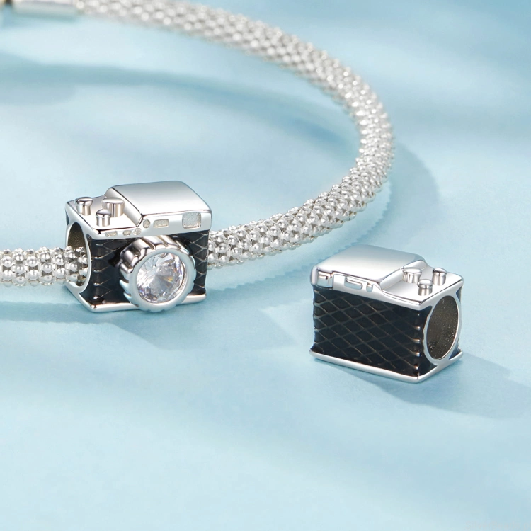 Charms srebro 925 koralik do bransoletki modułowej  aparat fotograficzny