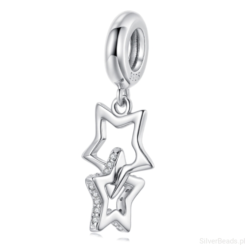 Charms ze srebra wiszące gwiazdki srebro 925 zawieszka do bransoletki