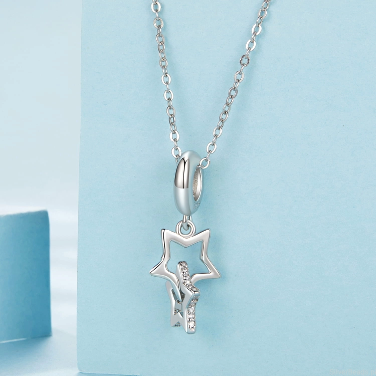 Charms srebro 925 koralik do bransoletki modułowej  wiszące gwiazdki