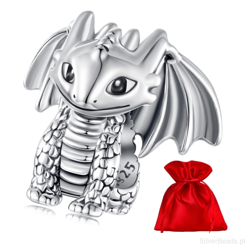 Elegancki satynowy woreczek gratis do każdego zamówienia koralików charms  smok