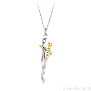 Srebrny naszyjnik uścisk RODZIC I DZIECKO srebro 925