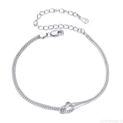 Srebrna bransoletka o podwójnym splocie srebro 925