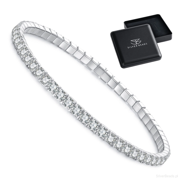 Eleganckie prezentowe pudełeczko gratis do srebrnej bransoletki.  z kryształkami 16 cm rozmiar L