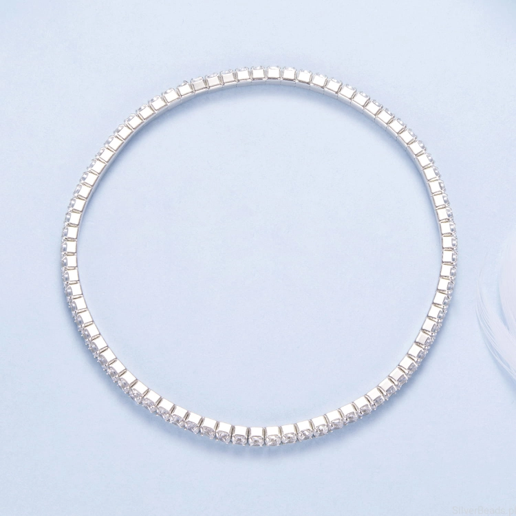 bransoletka ze srebra 925  z kryształkami 16 cm rozmiar S