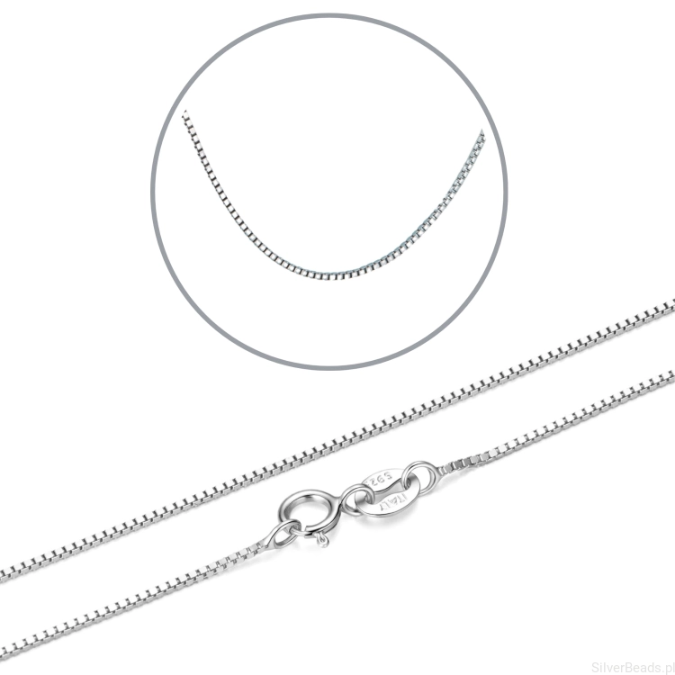Srebrny naszyjnik kostka 40 cm do zawieszek charms srebro 925