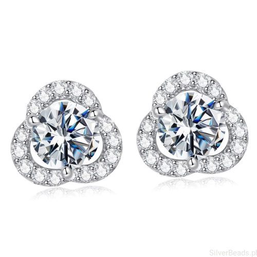 Eleganckie srebrne kolczyki Moissanity 0,5 ct srebro 925