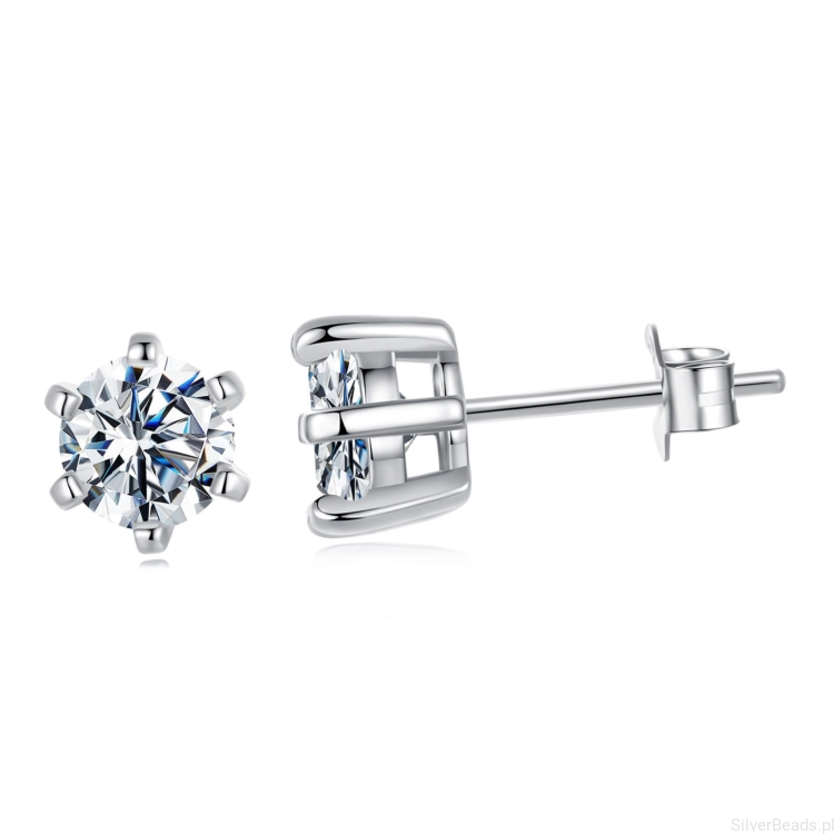 Srebrne kolczyki Moissanity 1,0 ct srebro 925 rozmiar L
