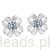 Srebrne kolczyki kwiaty z Moissanitami 0,1 ct srebro 925