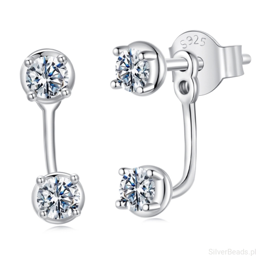 Srebrne kolczyki z Moissanitami 0,1 ct srebro 925 sztyfty