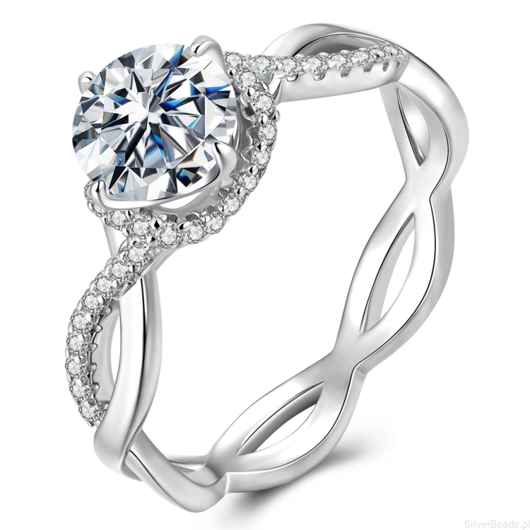 Eleganckie prezentowe pudełeczko gratis. Pierścionki moissanit 1,0 ct i znaki nieskończoności
