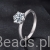 klasyczny srebrny pierścionek z Moissanitem 1,0 ct