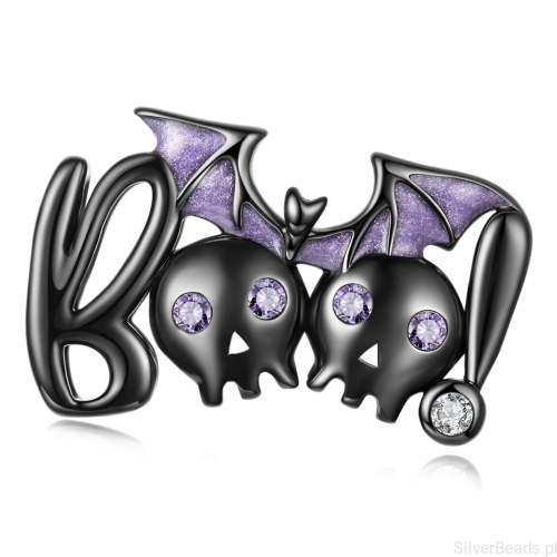 Srebrny charms na Halloween BOO koralik srebro 925 beads
