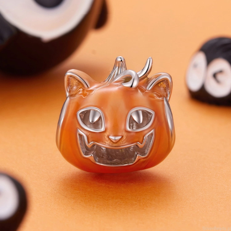 halloweenowy charms ze srebra ŚWIECĄCA DYNIA