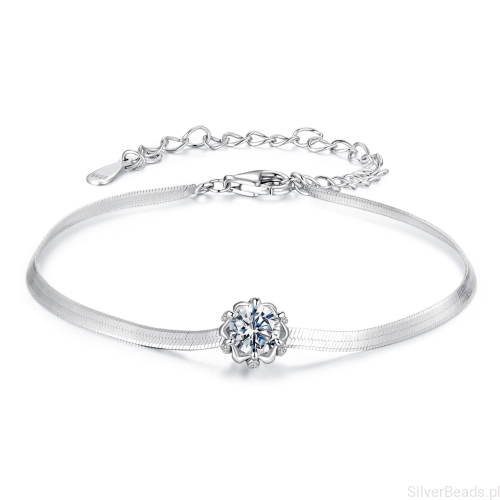 Srebrna elegancka bransoletka z Moissanitem 0,5 ct srebro 925