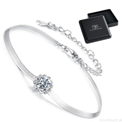 _Eleganckie prezentowe pudełeczko gratis do srebrnej bransoletka z Moissanitem 0,5 ct
