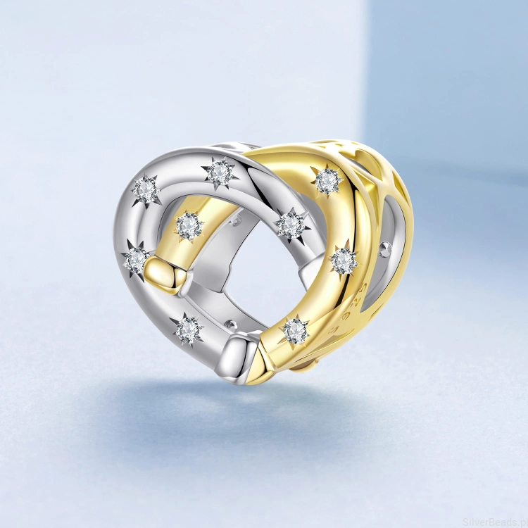 Charms srebro 925  PODKOWY w kształcie serca koralik do bransoletki modułowej charms