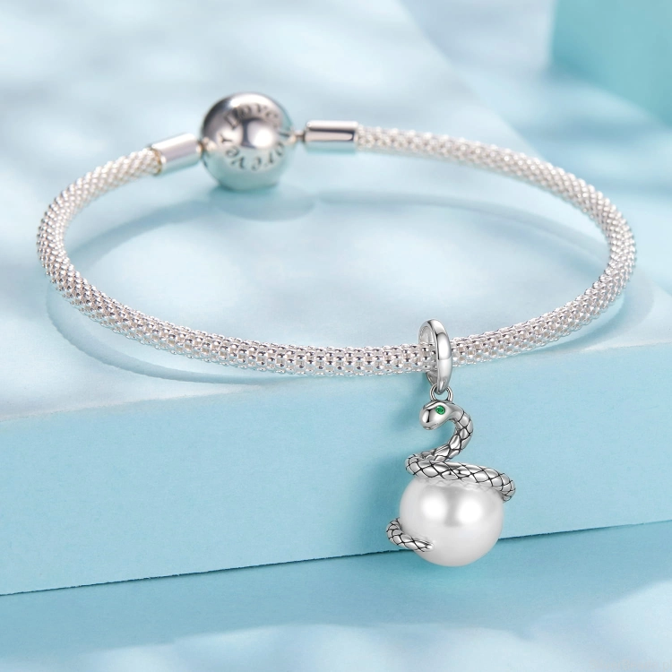 charms do pandora WĄŻ owinięty wokół perły