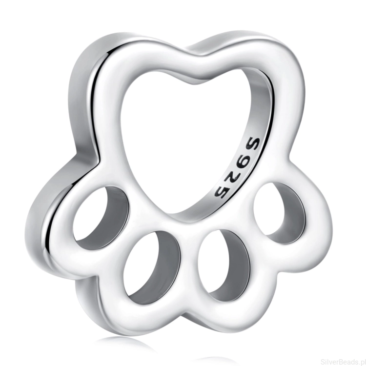 Srebrny charms ŁAPKA srebro 925 beads