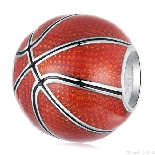 Srebrny charms PIŁKA DO KOSZYKÓWKI beads srebro 925 koralik