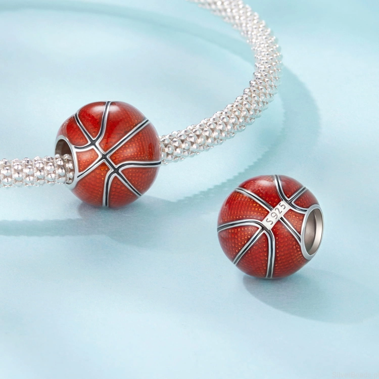 charms ze srebra do bransoletki typu pandora PIŁKA DO KOSZYKÓWKI
