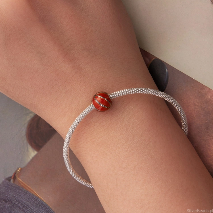 Charms do pandora ze srebra próby 925 PIŁKA DO KOSZYKÓWKI