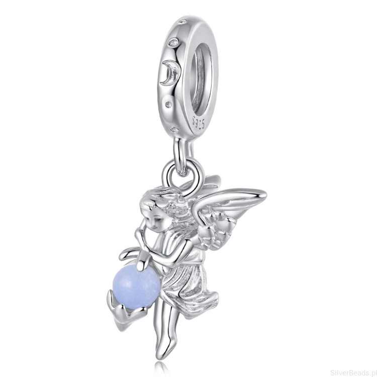 Srebrna zawieszka świecący aniołek srebro 925 beads
